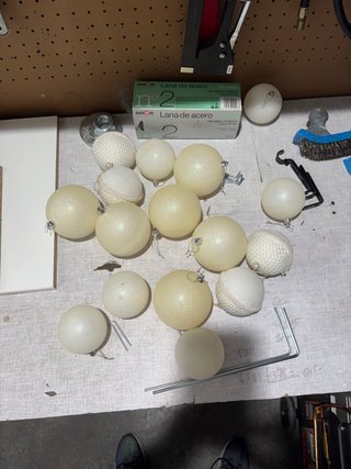 16 Bolas de Navidad Beige/Blanco