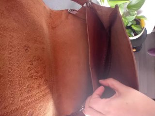 Bolso Cuero Repujado Marrón