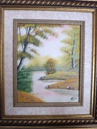 Quadri ad olio con cornice dorata Dimensioni 45 × 50 cm.