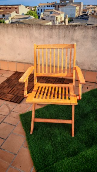4 Sillas de madera para exterior