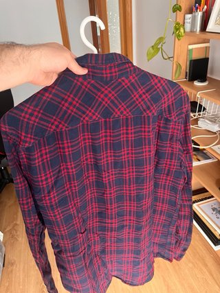 Camisa cuadros Pull&Bear azul y roja Talla L