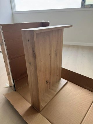 Mueble de baño madera con bowl blanco