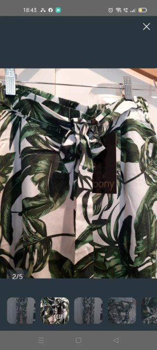 Pantalón EBONY Talla S Estampado Hojas