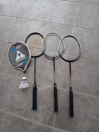 Juego 3 raquetas bádminton + funda