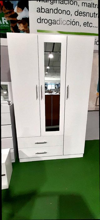 ECONOMICO Armario blanco 120cm con espejo NUEVO