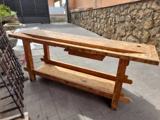 Banco de carpintero antiguo de madera