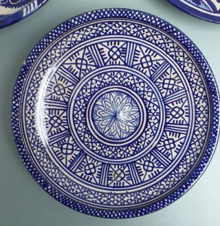 3 Piatti Decorativi Fez / Marocco