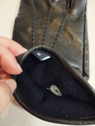 Guantes de cuero Hackett negros