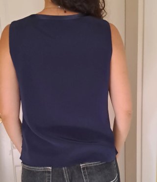 Set  Top con Stola Blu Scuro