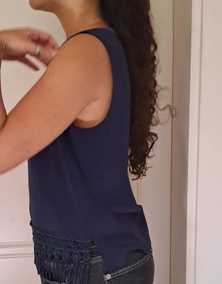 Set  Top con Stola Blu Scuro