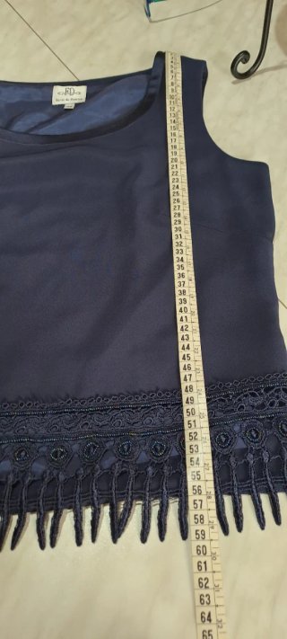 Set  Top con Stola Blu Scuro