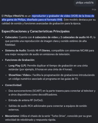 Philips HiFi Nicam VHS Reproductor VR 665