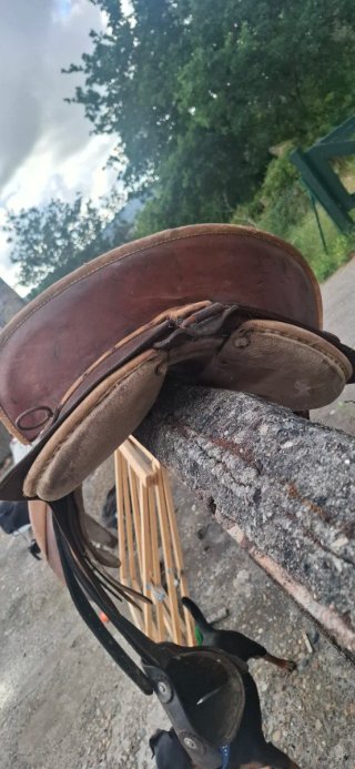 Montura de cuero marrón