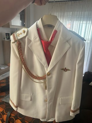 Traje Comunión Niño Blanco y Rojo Talla 16