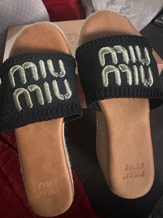 Alpargatas Miu Miu Negras Bordado