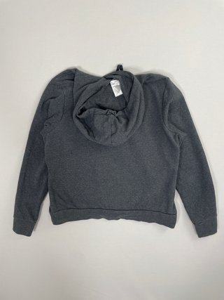 Sudadera Adidas Crop Gris Logo Rosa