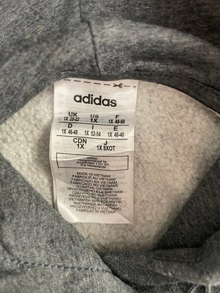 Sudadera Adidas Crop Gris Logo Rosa
