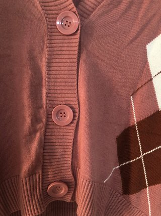 Cárdigan Stradivarius Rosa Rombo Talla M