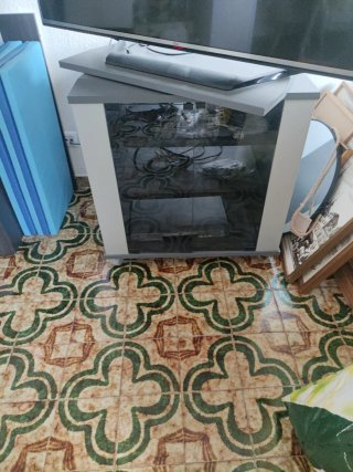 Mueble TV cristal y madera