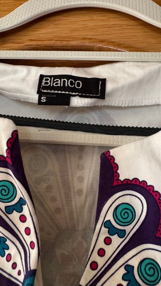 Vestido Blanco Talla S Estampado Paisley
