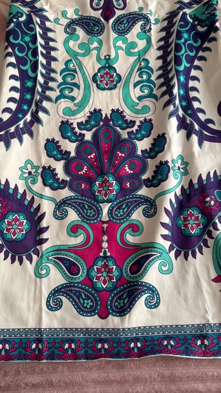 Vestido Blanco Talla S Estampado Paisley