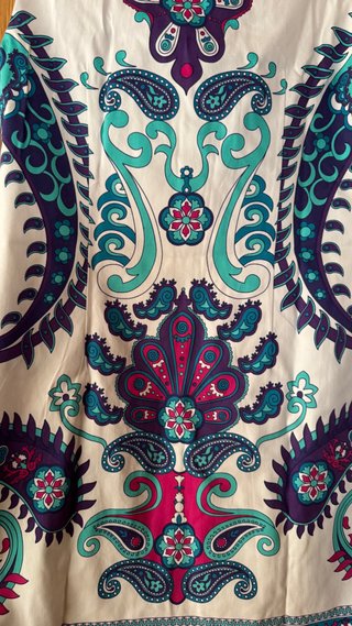 Vestido Blanco Talla S Estampado Paisley