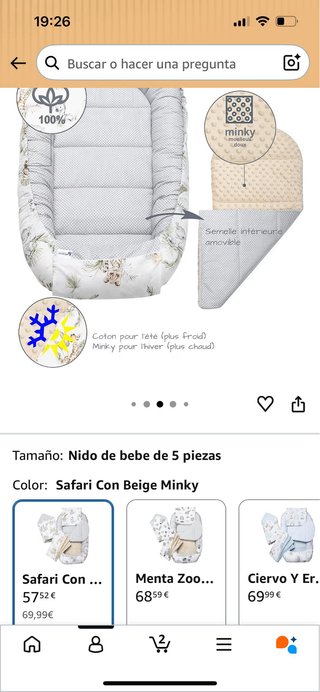 Nido reductor de cuna para bebé