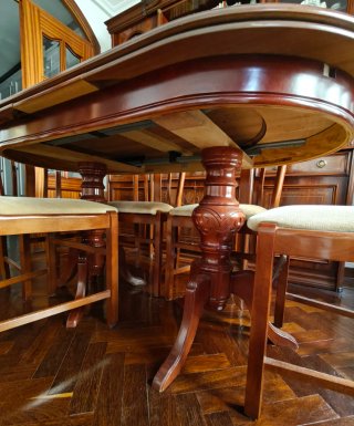 Pack mesa comedor extensible madera + 6 sillas