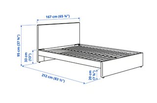 Cama con cabecero tapizado gris