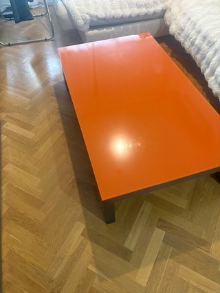 Mesa Comedor y Centro Cristal Naranja ampliable