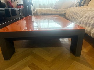 Mesa Comedor y Centro Cristal Naranja ampliable