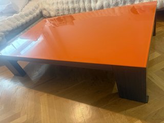Mesa Comedor y Centro Cristal Naranja ampliable