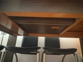 Mesa Comedor y Centro Cristal Naranja ampliable