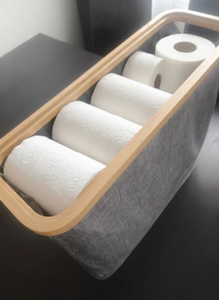 Cesta de tela guarda rollos