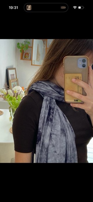 Fular Tie Dye Azul y Gris