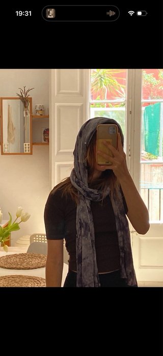 Fular Tie Dye Azul y Gris