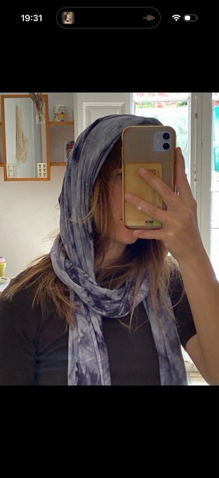 Fular Tie Dye Azul y Gris