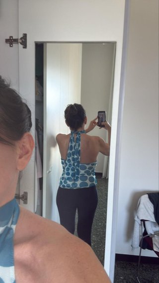 Top Deny Rose Pois Blu/Bianco
