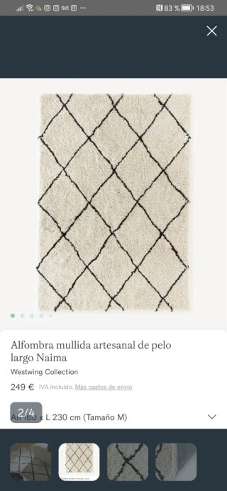 Alfombra Westwing Beige y Negro
