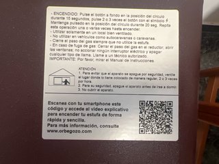 Estufa Gas Orbegozo HBF 95 Llama Azul + Ruedas
