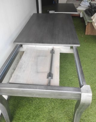 Juego Mesa Centro y Comedor Gris Madera