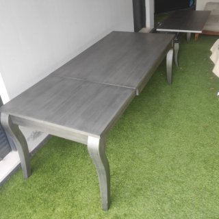 Juego Mesa Centro y Comedor Gris Madera