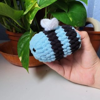 Abeja Amigurumi Crochet Azul