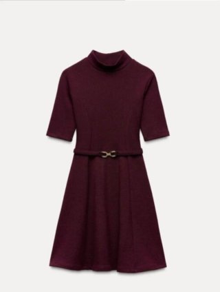 Vestido Zara Burdeos Talla S con etiqueta
