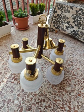Lámpara de techo madera y metal