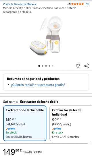 Sacaleches de Medela Freestyle Mini NUEVO