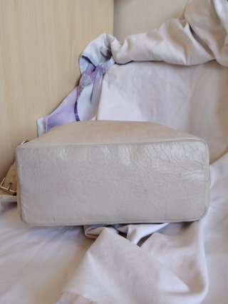 Borsa a spalla in pelle beige