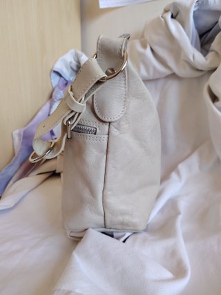 Borsa a spalla in pelle beige