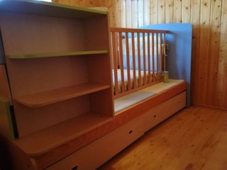 Mueble cambiador bebé azul y verde
