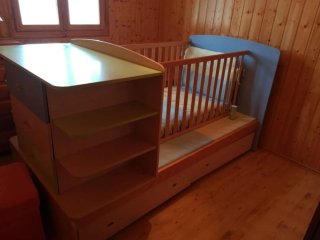 Mueble cambiador bebé azul y verde